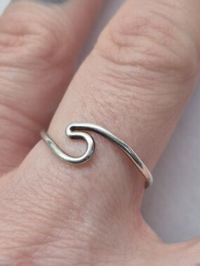 Handmade 925 Sterling Silver Wave Wrap Ring Boho Jewelry Size 7.5-8